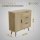 HAGO24 Kommode 74x76x30cm Schubladenschrank Holz Rattanfront Eicheoptik Sonoma Sideboard Schrank Anrichte Softclose Massivholzfüße