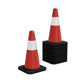 HAGO24 9er Set Warnkegel Verkehrsleitkegel Pylon Hütchen 51cm Absperrkegel Reflektierend Flexibel Witterungsbeständig