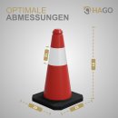 HAGO24 9er Set Warnkegel Verkehrsleitkegel Pylon Hütchen 51cm Absperrkegel Reflektierend Flexibel Witterungsbeständig