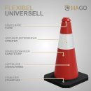 HAGO24 9er Set Warnkegel Verkehrsleitkegel Pylon Hütchen 51cm Absperrkegel Reflektierend Flexibel Witterungsbeständig