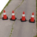 HAGO24 9er Set Warnkegel Verkehrsleitkegel Pylon Hütchen 51cm Absperrkegel Reflektierend Flexibel Witterungsbeständig