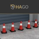 HAGO24 9er Set Warnkegel Verkehrsleitkegel Pylon Hütchen 51cm Absperrkegel Reflektierend Flexibel Witterungsbeständig