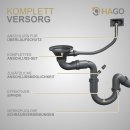 HAGO24 Edelstahl Einbauspüle 40x34cm Anthrazit Küchenspüle Spülbecken Schallschutz Kondensschutz Ablaufgarnitur Siphon