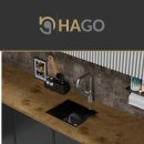 HAGO24 Edelstahl Einbauspüle 40x34cm Anthrazit Küchenspüle Spülbecken Schallschutz Kondensschutz Ablaufgarnitur Siphon