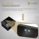 HAGO24 Edelstahl Einbauspüle 40x34cm Anthrazit Küchenspüle Spülbecken Schallschutz Kondensschutz Ablaufgarnitur Siphon