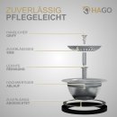HAGO24 Edelstahl Einbauspüle 40x34cm Anthrazit Küchenspüle Spülbecken Schallschutz Kondensschutz Ablaufgarnitur Siphon
