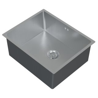 HAGO24 Edelstahl Einbauspüle 50x40cm Silber Küchenspüle Spülbecken Schallschutz Kondensschutz Ablaufgarnitur Siphon