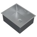 HAGO24 Edelstahl Einbauspüle 50x40cm Silber...