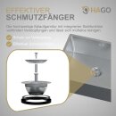 HAGO24 Edelstahl Einbauspüle 50x40cm Silber Küchenspüle Spülbecken Schallschutz Kondensschutz Ablaufgarnitur Siphon