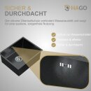 HAGO24 Edelstahl Einbauspüle 50x40cm Anthrazit Küchenspüle Spülbecken Schallschutz Kondensschutz Ablaufgarnitur Siphon