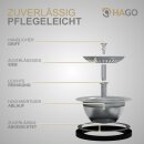 HAGO24 Edelstahl Einbauspüle 50x40cm Anthrazit Küchenspüle Spülbecken Schallschutz Kondensschutz Ablaufgarnitur Siphon