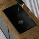 HAGO24 Edelstahl Einbauspüle 70x40cm Anthrazit Küchenspüle Spülbecken Schallschutz Kondensschutz Ablaufgarnitur Siphon