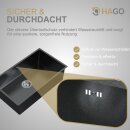 HAGO24 Edelstahl Einbauspüle 70x40cm Anthrazit Küchenspüle Spülbecken Schallschutz Kondensschutz Ablaufgarnitur Siphon