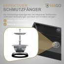 HAGO24 Edelstahl Einbauspüle 70x40cm Anthrazit Küchenspüle Spülbecken Schallschutz Kondensschutz Ablaufgarnitur Siphon