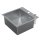HAGO24 Einbauspüle 45x45cm Edelstahl Küchenspüle Spülbecken Eckig Ablaufgarnitur Schallschutz Universal Silber Seifenspender