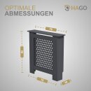 HAGO24 Heizkörperverkleidung Heizungsabdeckung Holz 78x19x82cm Anthrazit Wabenmuster Regalfläche Wandmontage Klassisch