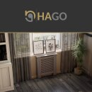 HAGO24 Heizkörperverkleidung Heizungsabdeckung Holz 78x19x82cm Anthrazit Wabenmuster Regalfläche Wandmontage Klassisch