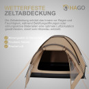 HAGO24 Ultraleichtes Igluzelt Kuppelzelt Campingzelt Outdoor 3 Personen Wasserdicht Vorzelt Glasfaserstangen Belüftung Insektenschutz