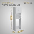 HAGO24 Waschmaschinenschrank Badschrank HWR Überbauschrank Weiß Umbauschrank Stauraum Haushaltsregal Waschmaschinenturm Einlegeböden