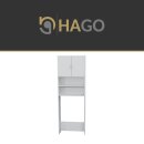 HAGO24 Waschmaschinenschrank Badschrank HWR Überbauschrank Weiß Umbauschrank Stauraum Haushaltsregal Waschmaschinenturm Einlegeböden