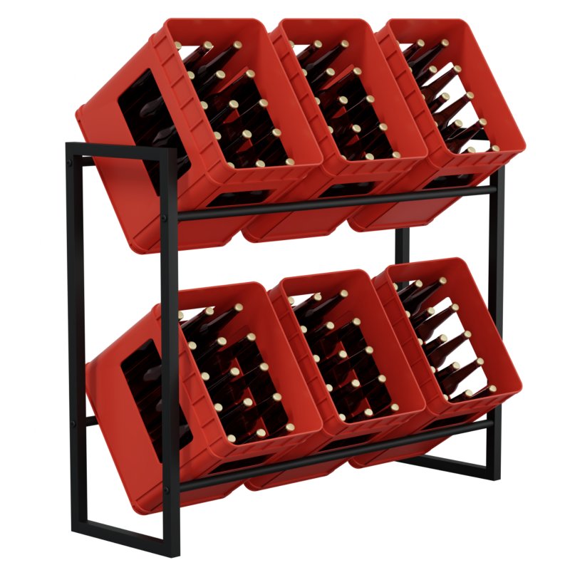 HAGO24 Getränkekistenregal 6 Kisten Stahlregal Flaschenkastenregal La, 44,99 €