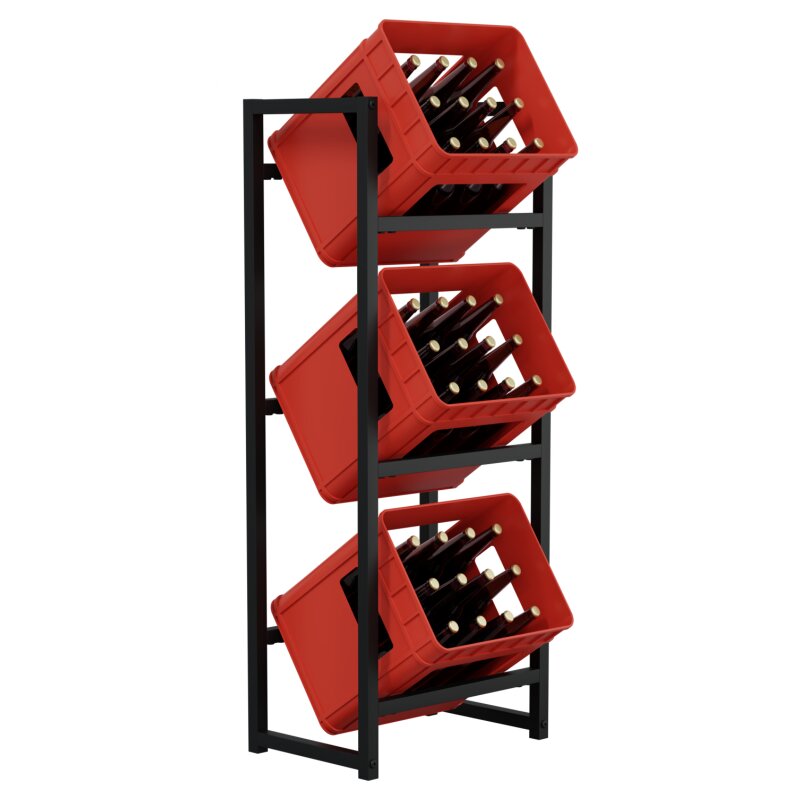 HAGO24 Getränkekistenregal 3 Kisten Stahlregal Flaschenkastenregal La, 45,99 €