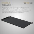 HAGO24 Netzwerkschrank 19 Zoll Rack Schwarz Serverschrank 9HE 600x450mm Stahlschrank Glasfront Tür Links/Rechts abschließbar Kabeleinlass Einlegeboden