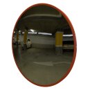 HAGO24 Verkehrsspiegel Ø30cm Indoor Konvexspiegel Panoramaspiegel Überwachungsspiegel Kunststoff Rund Rot 130-160 Grad