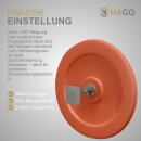 HAGO24 Verkehrsspiegel Ø58cm Indoor Konvexspiegel Panoramaspiegel Überwachungsspiegel Kunststoff Rund Rot 130-160 Grad