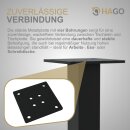 HAGO24 Tischbeine Set 4 Stück Möbelfuß Stahl schwarz 4x4cm höhenverstellbar 30cm Couchtischbank DIY Tischgestell Schraubfüße I-Design