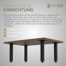 HAGO24 Tischbeine Set 4 Stück Möbelfuß Stahl schwarz 4x4cm höhenverstellbar 30cm Couchtischbank DIY Tischgestell Schraubfüße I-Design
