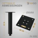 HAGO24 Tischbeine Set 4 Stück Möbelfuß Stahl schwarz 4x4cm höhenverstellbar 30cm Couchtischbank DIY Tischgestell Schraubfüße I-Design