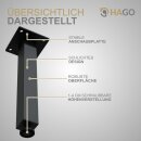HAGO24 Tischbeine Set 4 Stück Möbelfuß Stahl schwarz 4x4cm höhenverstellbar 30cm Couchtischbank DIY Tischgestell Schraubfüße I-Design