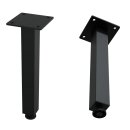 HAGO24 Tischbeine Set 4 Stück Möbelfuß Stahl schwarz 4x4cm höhenverstellbar 30cm Couchtischbank DIY Tischgestell Schraubfüße I-Design
