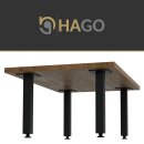 HAGO24 Tischbeine Set 4 Stück Möbelfuß Stahl schwarz 4x4cm höhenverstellbar 30cm Couchtischbank DIY Tischgestell Schraubfüße I-Design