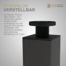 HAGO24 Tischbeine Set 4 Stück Möbelfuß Stahl Industriell 4x4cm höhenverstellbar 30cm Couchtischbank DIY Tischgestell Schraubfüße I-Design
