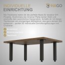 HAGO24 Tischbeine Set 4 Stück Möbelfuß Stahl Industriell 4x4cm höhenverstellbar 30cm Couchtischbank DIY Tischgestell Schraubfüße I-Design
