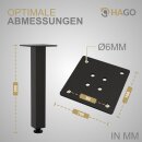 HAGO24 Tischbeine Set 4 Stück Möbelfuß Stahl Industriell 4x4cm höhenverstellbar 30cm Couchtischbank DIY Tischgestell Schraubfüße I-Design