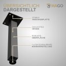 HAGO24 Tischbeine Set 4 Stück Möbelfuß Stahl Industriell 4x4cm höhenverstellbar 30cm Couchtischbank DIY Tischgestell Schraubfüße I-Design