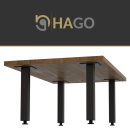 HAGO24 Tischbeine Set 4 Stück Möbelfuß Stahl Industriell 4x4cm höhenverstellbar 30cm Couchtischbank DIY Tischgestell Schraubfüße I-Design