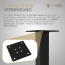 HAGO24 Tischbeine Set 4 Stück Möbelfuß Stahl schwarz 4x4cm höhenverstellbar 42cm Couchtischbank DIY Tischgestell Schraubfüße I-Design