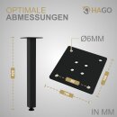 HAGO24 Tischbeine Set 4 Stück Möbelfuß Stahl schwarz 4x4cm höhenverstellbar 42cm Couchtischbank DIY Tischgestell Schraubfüße I-Design