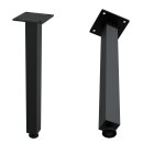 HAGO24 Tischbeine Set 4 Stück Möbelfuß Stahl schwarz 4x4cm höhenverstellbar 42cm Couchtischbank DIY Tischgestell Schraubfüße I-Design