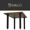 HAGO24 Tischbeine Set 4 Stück Möbelfuß Stahl schwarz 4x4cm höhenverstellbar 42cm Couchtischbank DIY Tischgestell Schraubfüße I-Design
