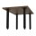 HAGO24 Tischbeine Set 4 Stück Möbelfuß Stahl schwarz 4x4cm höhenverstellbar 42cm Couchtischbank DIY Tischgestell Schraubfüße I-Design