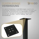 HAGO24 Tischbeine Set 4 Stück Möbelfuß Stahl schwarz 4x4cm höhenverstellbar 72cm Couchtischbank DIY Tischgestell Schraubfüße I-Design