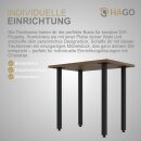 HAGO24 Tischbeine Set 4 Stück Möbelfuß Stahl schwarz 4x4cm höhenverstellbar 72cm Couchtischbank DIY Tischgestell Schraubfüße I-Design