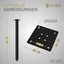 HAGO24 Tischbeine Set 4 Stück Möbelfuß Stahl schwarz 4x4cm höhenverstellbar 72cm Couchtischbank DIY Tischgestell Schraubfüße I-Design