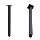 HAGO24 Tischbeine Set 4 Stück Möbelfuß Stahl schwarz 4x4cm höhenverstellbar 72cm Couchtischbank DIY Tischgestell Schraubfüße I-Design