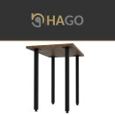 HAGO24 Tischbeine Set 4 Stück Möbelfuß Stahl schwarz 4x4cm höhenverstellbar 72cm Couchtischbank DIY Tischgestell Schraubfüße I-Design